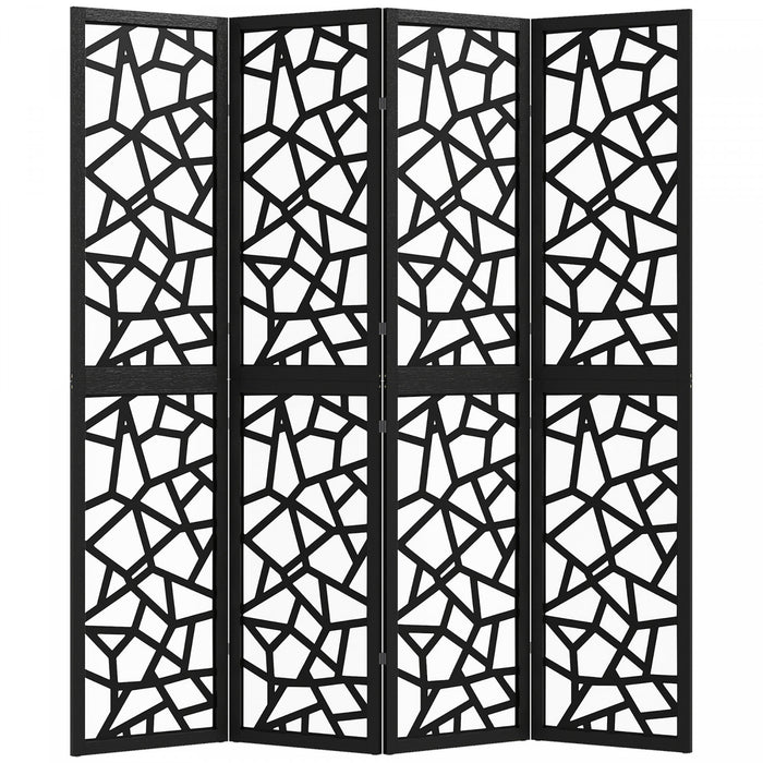 HOMCOM 4 Panel Room Divider, 5.6 FT Lightweight Privacy Screen, Black