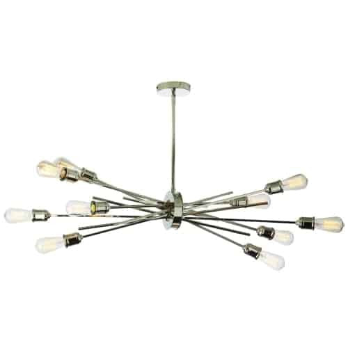 Dainolite Nebraska 10 Light Horizontal Pendant Burnished Chrome Finish Lamp