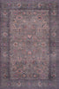 Aqua Brown Flora Washable Non-slip Low Pile Area Rug 5'x7' | Tapis Brun Floral Lavable Antiderapant A Poils Ras 5'x7'