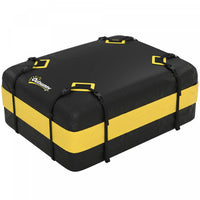 Outsunny Rooftop Cargo Carrier, 15 Cubic Feet Waterproof Soft-Shell Car Roof Storage Bag with 8 Reinforced Straps, Anti-Slip Mat, Door Hooks for All Vehicles with/without Rails