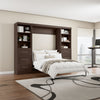 Bestar Pur 109" Full Murphy Bed and 2 Shelving Units with Drawers - Black Walnut|Lit double escamotable Pur de Bestar de 109 po avec 2 meubles à tablettes et tiroirs - noyer noir