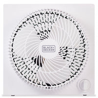 BFP Series BLACK+DECKER 9-Inch Frameless Box Fan, 3-Speed Settings, BFB09W, White Fan Tabletop