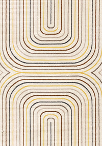 Marley Multi-Colour Double Rainbow Area Rug - 5'3