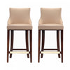Shubert Modern Wood Upholstered Barstool in Tan - Set of 2 | Tabouret de bar moderne en bois avec revetement en tissu couleur beige Shubert - Lot de 2