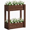 Outsunny 3-Tier Wooden Raised Garden Bed with Legs, 23.6" x 9.8" x 47.2"