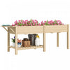 Outsunny Raised Garden Bed, Wood Garden Box with Bottom Shelf, Natural