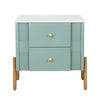 Lila Modern Nightstand with Storage Drawers and Metal Handles,Green | Lila Table de Nuit Moderne avec Tiroirs de Rangement et Poignees Metalliques, Vert