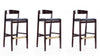 Klismos Mid-Century Modern Wood Upholstered Barstool in Black - Set of 3 | Tabouret de bar en bois rembourre style Klismos mi-siecle moderne noir - Lot de 3