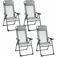 Outsunny Set Of 4 Camping Chairs,grey
