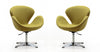 Raspberry Modern Upholstered Swivel Lounge Chair in Green - Set of 2 Accent Chair | Fauteuil lounge pivotant moderne Raspberry en tissu vert - Lot de 2