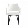 Tremont Modern Metal Vegan Leather Armchair in White | Fauteuil moderne Tremont en metal et cuir vegetalien blanc