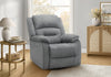 MONARCH SPECIALTIES 34" WIDE, LARGE UPHOLSTERED POWER RECLINING CHAIR, USB PORTS INCLUDED, BLUE FABRIC, TRANSITIONAL Recliner | MONARCH SPECIALTIES 34" DE LARGEUR, GRAND FAUTEUIL REMBOURRE INCLINABLE, PORT USB INCLUS, TISSU BLEU, TRANSITIONNEL