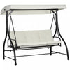 Outsunny 3 Seater Patio Swing Chair With Canopy Convertible Porch Swing Bed|Outsunny Balancoire De Patio 3 Places, Lit Balancoire De Porche Convertible