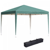 Outsunny 10x10ft Folding Pop Up Tent Outdoor Gazebo Canopy With Carrying Bag, Green