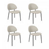 Haven Contemporary Modern Vegan Leather Metal Side Chair in Stone Gray - Set of 4 | Chaise laterale contemporaine moderne en cuir vegetalien et metal Haven, gris pierre - Lot de 4