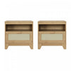 Sheridan Mid-Century Modern 22" Nightstand in Natural (1-Drawer) - Set of 2 | Table de nuit Sheridan style milieu du siecle 56 cm en bois naturel (1 tiroir) – Lot de 2