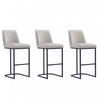 Serena Modern Metal Upholstered Barstool in Light Gray - Set of 3 Bar Stool | Tabouret de bar moderne en metal et tissu Serena, gris clair - Lot de 3
