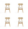 Colbert Industry Chic Cane Back Wood Upholstered Dining Chair in Natural - Set of 4 | Chaise de salle a manger Colbert Industry Chic avec dossier en cannage et assise rembourree en bois naturel - Lot de 4