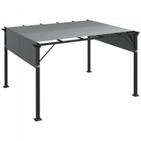 Outsunny 2 Pcs 16 X 4ft Pergola Shade, Uv Protection Pergola Canopy, Grey
