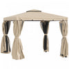 Outsunny 10' X 10' Outdoor Patio Gazebo Shelter Tent W/ Sidewalls, Khaki|Belvedere De Patio Exterieur De 10 Pi X 10 Pi Outsunny Double Toit Souple Abri De Jardin Tente Avec