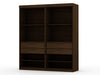 Mulberry Contemporary Modern 36" Wardrobe Closet in Chestnut Brown - Set of 2 | Armoire contemporaine moderne Mulberry 36" en brun chataigne - Lot de 2