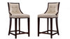 Fifth Avenue Traditional Wood Upholstered Counter Stool in Cream - Set of 2 | Tabouret de comptoir traditionnel en bois avec assise rembourree creme Fifth Avenue - Lot de 2