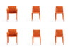 Paris Modern 6-Piece Dining Chair Set in Coral | Ensemble de 6 chaises de salle a manger Paris Moderne en corail