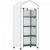 Outsunny Portable Greenhouse With 4 Tier Shelves, Pe Cover, White|Outsunny Serre Portable Avec Etageres A 4 Niveaux, Couverture En Pe, Blanc
