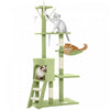 PawHut Cat Tree, 53" Cat Tower for Indoor Kittens with Sisal Scratching Posts, Plush Perches, Condo, Hammock, Ladder, Dangling Toys, Multi-Level Kitty Activity Centre, Green
