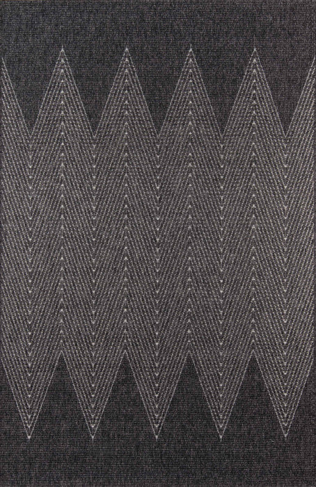 Raven Contemporary 6'7\" x 9'6\" Area Rug in Grey Indoor Area Rug