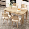 Oliver Modern Dining Chairs with PU Upholstered and PE Rattan Backrest Set of 4,Beige  | Chaises de salle a manger modernes Oliver avec assise rembourree en PU et dossier en rotin PE, lot de 4, beige