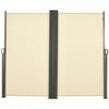 Outsunny Double Retractable Side Awning 236" X 71" Patio Screen Cream White|Outsunny Auvent Retractable Double 236" X 71", Paravent De Terrasse, Creme