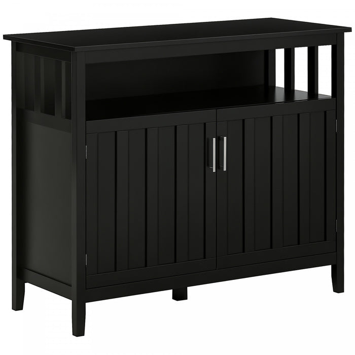 HOMCOM Sideboard Buffet Storage Cabinet Console Table with 2 Doors Black