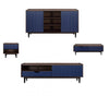 Duane Mid-Century Modern 4-Piece Living Room Set in Navy Blue | Ensemble de salon Duane style milieu du siecle, 4 pieces, bleu marine