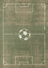 Florence Green Brown White Soccer Field Rug, 7'9" x 10'6" Indoor Area Rug | Tapis Florence de terrain de football vert, marron et blanc, 7'9" x 10'6"