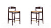 Klismos Mid-Century Modern Wood Upholstered Counter Stool in Camel - Set of 2 | Tabouret de comptoir en bois rembourre style Klismos mi-siecle moderne couleur camel - Lot de 2
