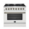 Forno Galiano 36" Dual Fuel Range, White, 5.36 cu.ft.- FFSGS6156-36WHT | Cuisiniere a double combustible Galiano 36 po, blanche, 5,36 pi³ - FFSGS6156-36WHT