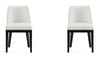 Manhattan Comfort Set of 2 Gansevoort Modern Faux Leather Dining Chairs - Cream|Ensemble 2 chaises de salle à manger modernes Gansevoort de Manhattan Comfort en similicuir - crème