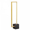 Dainolite Florence LED Table Lamp 22w Aged Brass Finish Matte Black Concrete Base|Lampe de table Florence de Dainolite avec base en béton noir mat, fini laiton vieilli et ampoule à DEL de 22 W