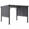 Outsunny 10' X 10' Retractable Pergola Canopy For Backyard, Garden, Grey|Outsunny Auvent De Pergola Retractable 10' X 10' Pour Jardin, Gris