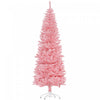 Homcom 7ft Tall Pencil Artificial Christmas Tree With Steel Base, Pink|Homcom Arbre De Noel Artificiel De 7pi De Haut Avec Base En Acier, Rose