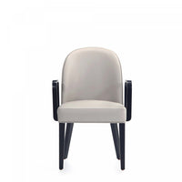 Hillman Modern Wood Upholstered Armchair in Light Gray Dining Chair