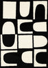 Florence Black White Dynamic Geometric Design, 5'3" x 7'4" Indoor Area Rug | Motif geometrique dynamique noir et blanc Florence, 5'3" x 7'4"