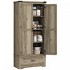 HOMCOM 69" Tall Kitchen Storage Cabinet with Adjustable Shelves, Grey