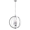 Dainolite Karland 6 Light Chandelier 20" Dia Crystal Studded Banding Polished Chrome Finish Lamp|Lustre Karland de Dainolite de 20 po de diamètre avec bande cloutée de cristaux, fini chromé poli et 6 ampoules
