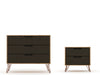 Rockefeller Mid-Century Modern 2-Piece Dresser Set in Gray | Ensemble de commode 2 pieces Rockefeller style milieu du siecle en gris