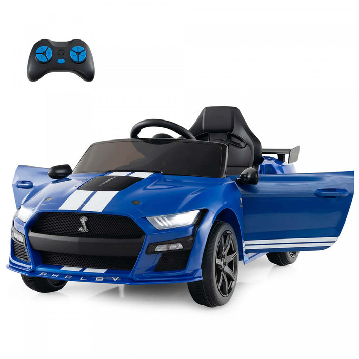 Costway 12v Licensed Ford Mustang Shelby Gt500 Kids Ride On Car With Remote Control Navy