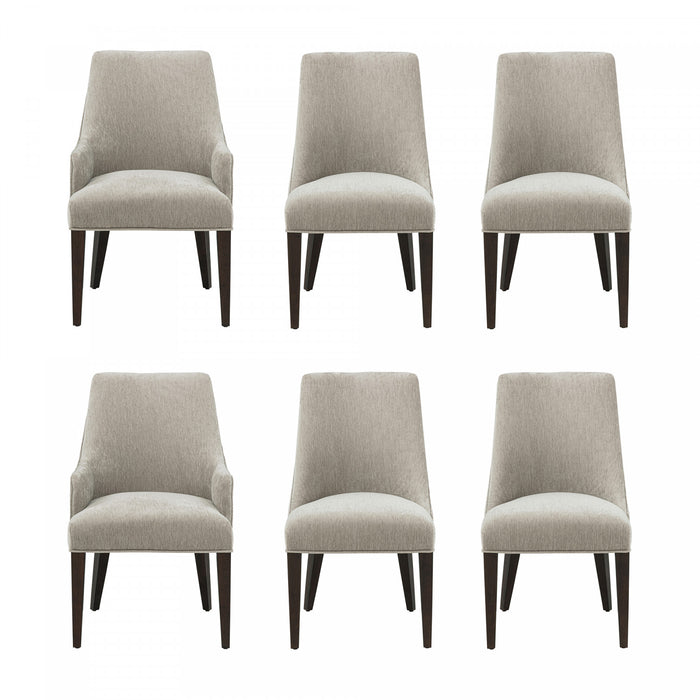 Beever Modern 6-Piece Dining Chair Set in Taupe