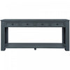 Gracie Solid Wood Console Table With Drawers And Shelf - Navy | Table Console Gracie En Bois Massif Avec Tiroirs Et Etagere - Bleu Marine