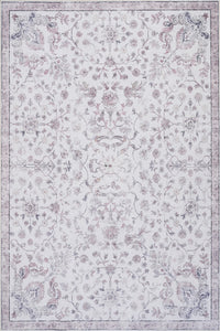 Aqua Primavera Washable Non-slip Low Pile Area Rug 8'x10'